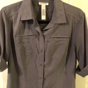 Calvin Klein Button Down Grey Shirt